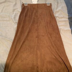 Brown suede skirt